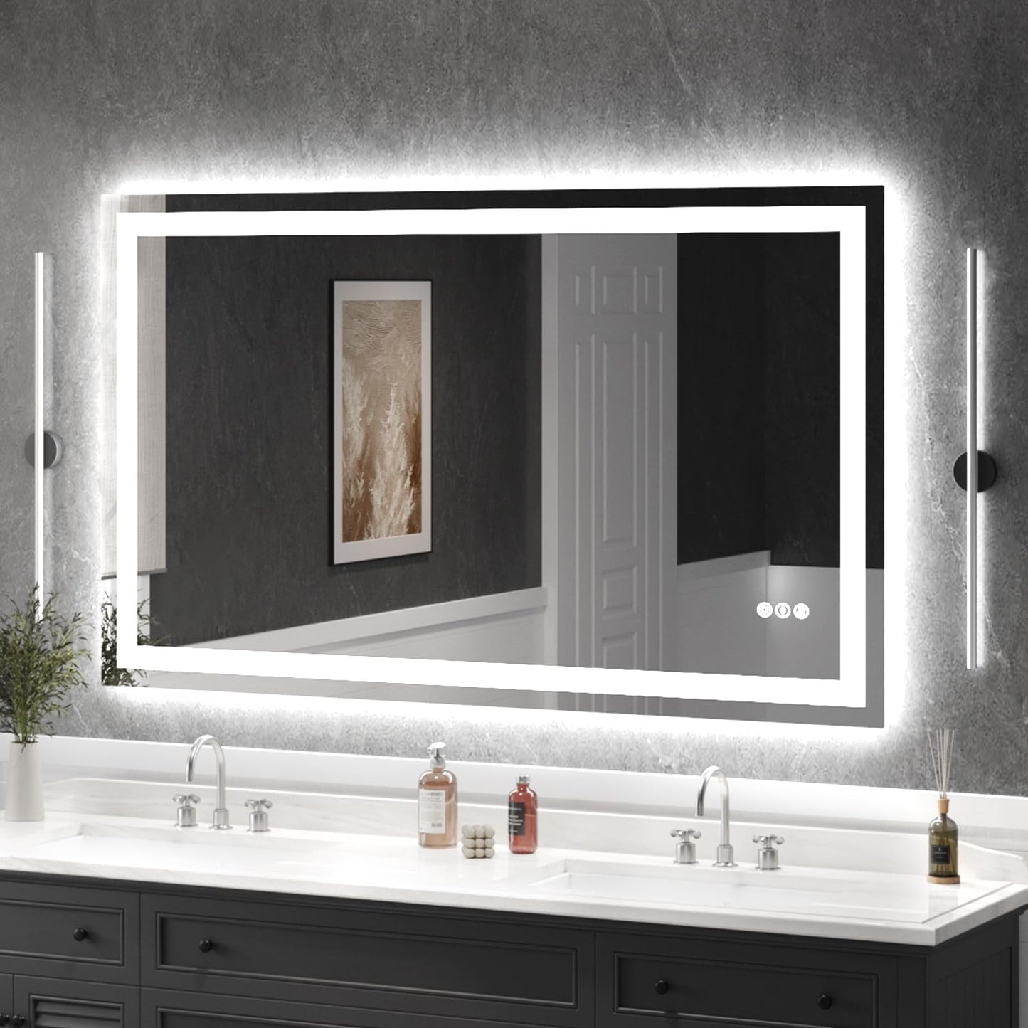 LED Bathroom Vanity Mirror, Anti-Fog & Dimmable, Wall-Mounted Modern Design