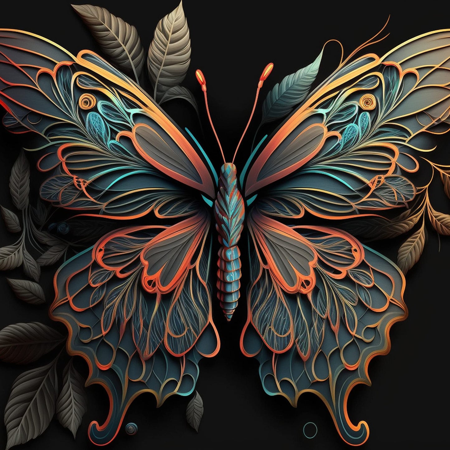 Butterfly Wall Mural Wallpaper, Removable Textile Vinyl Design for Living Room & Bedroom