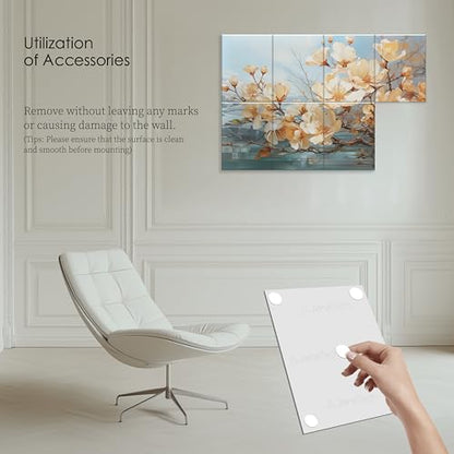 Acoustic Sound Absorbing Panels, Wall Art with Nano Glue for Home Studio & Office