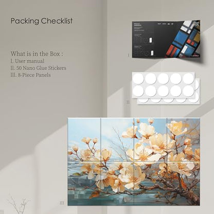 Acoustic Sound Absorbing Panels, Wall Art with Nano Glue for Home Studio & Office