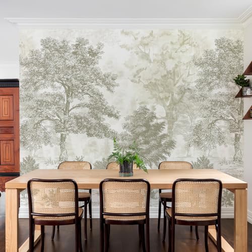 Forest Peel-and-Stick Wall Mural, Large Nature Landscape Canvas for Bedroom & Bathroom