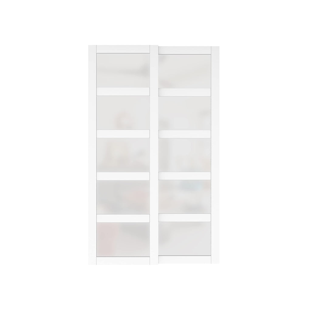 5-Lite Frosted Glass Sliding Closet Door