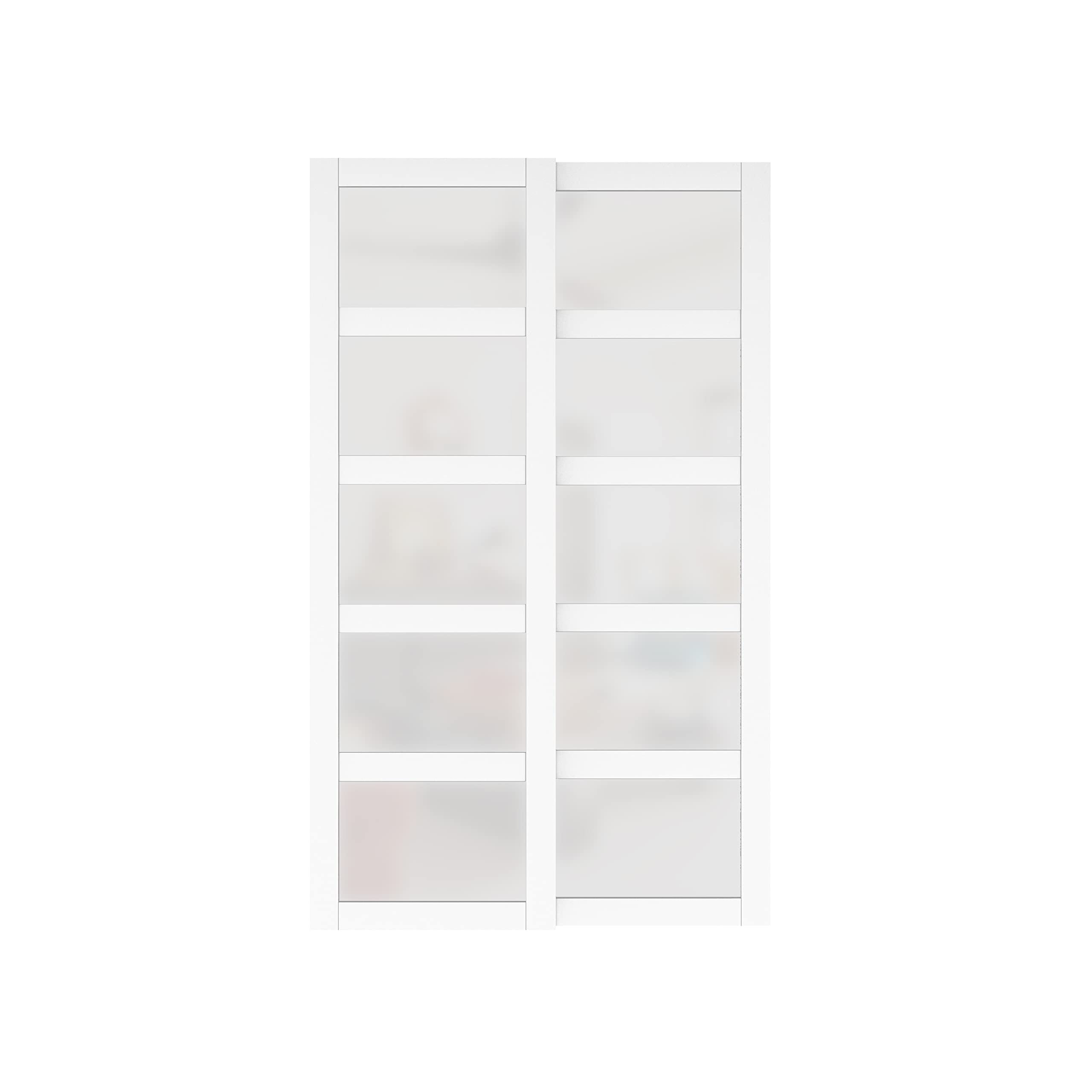 5-Lite Frosted Glass Sliding Closet Door