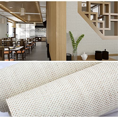 Natural Grasscloth Wallpaper Roll, Textured Eco-Friendly Wall Covering for Bedroom & Living Room