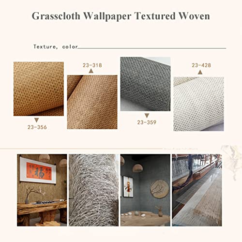 Natural Grasscloth Wallpaper Roll, Textured Eco-Friendly Wall Covering for Bedroom & Living Room