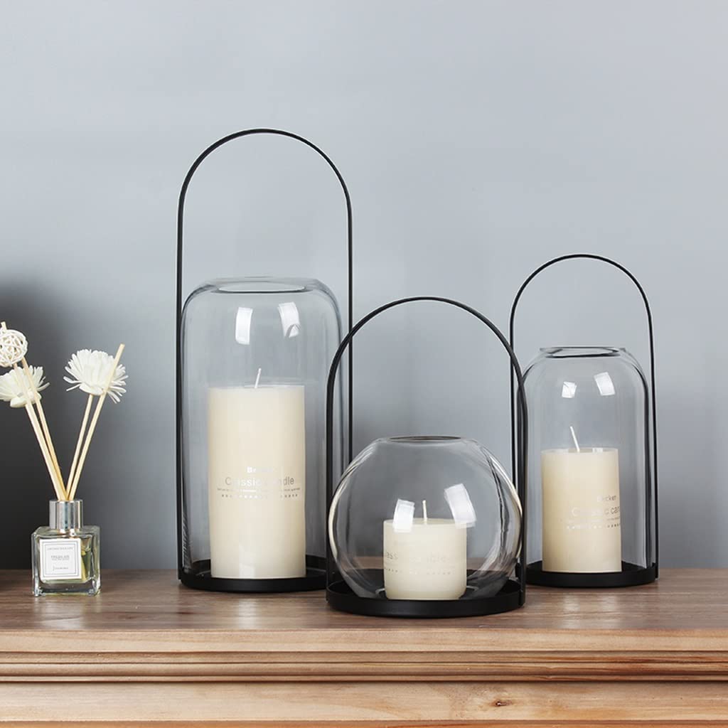 Indoor Glass Candle Holder, Decorative Lamp for Living Room, Kitchen, or Dining