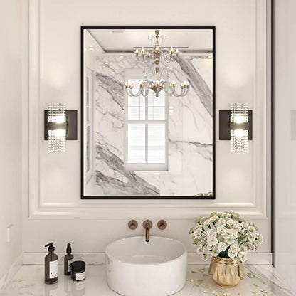 Black Metal Framed Wall Mirror