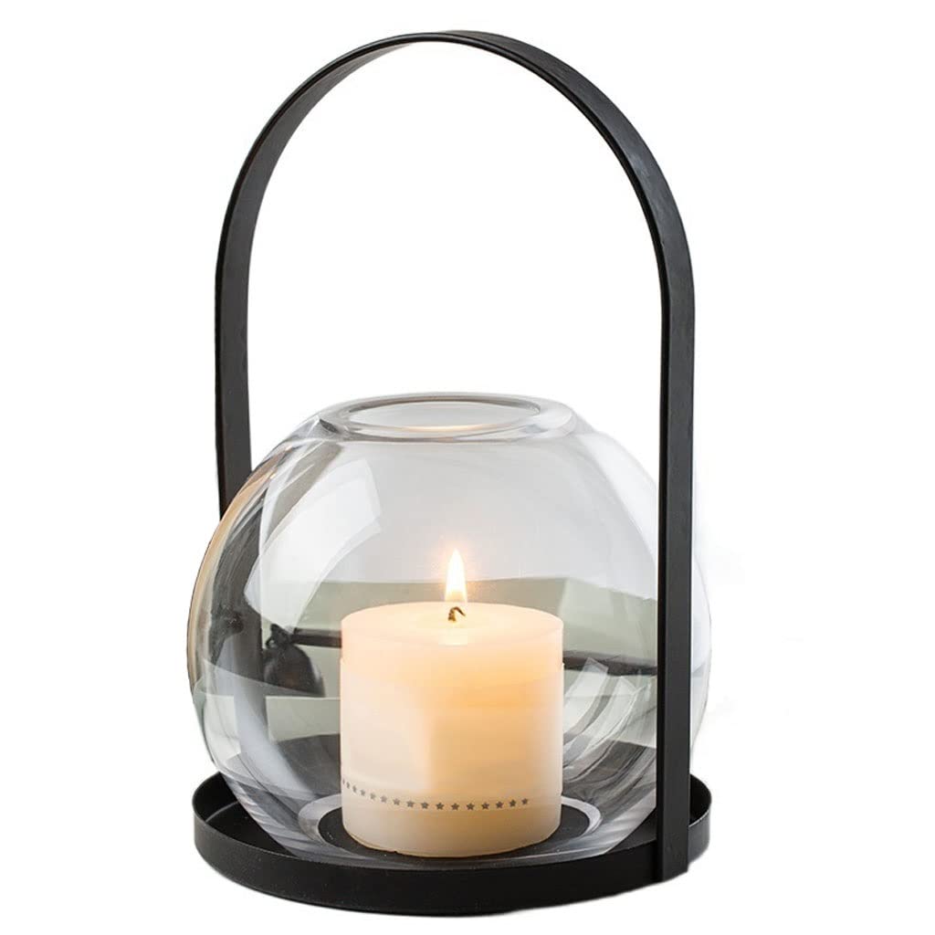 Indoor Glass Candle Holder, Decorative Lamp for Living Room, Kitchen, or Dining