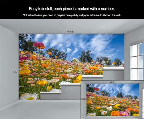 Large HD Canvas Wall Mural 169" × 118", Seamless Multi-Panel Wallpaper for Accent Walls & Room Décor