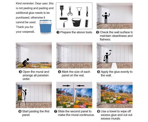 Large HD Canvas Wall Mural 169" × 118", Seamless Multi-Panel Wallpaper for Accent Walls & Room Décor