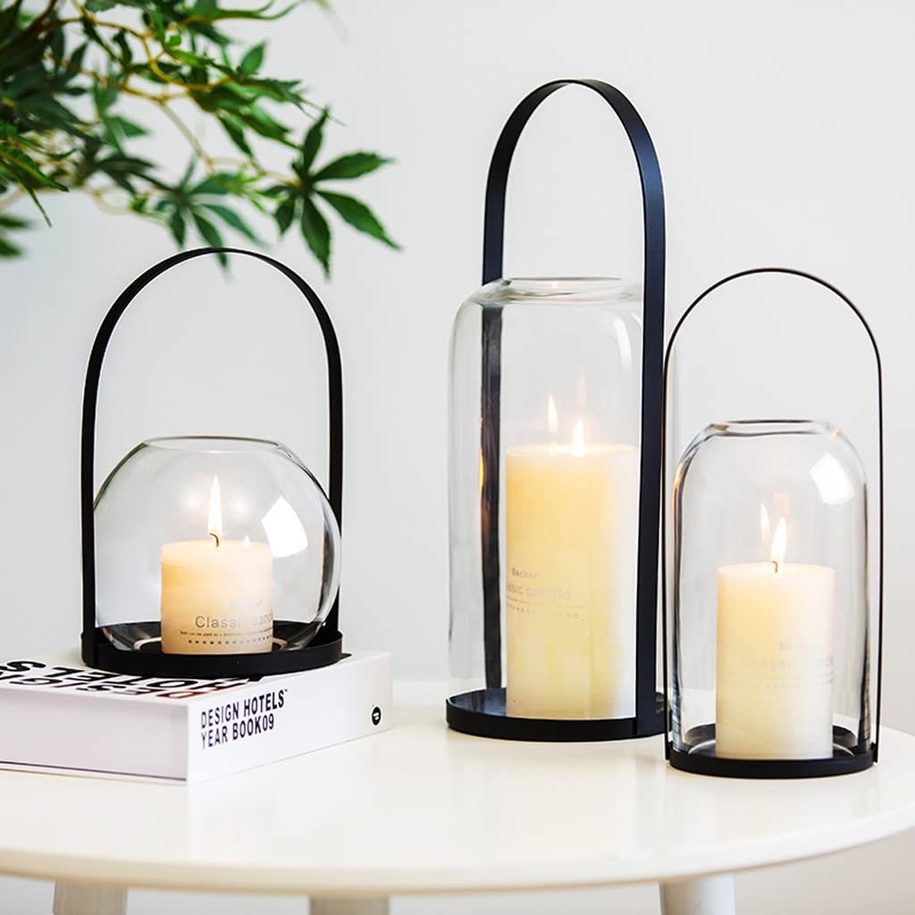 Indoor Glass Candle Holder, Decorative Lamp for Living Room, Kitchen, or Dining