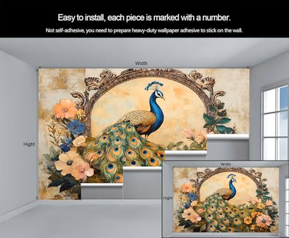 Large HD Canvas Wall Mural 169" × 118", Seamless Multi-Panel Wallpaper for Living Room & Bedroom