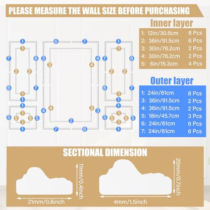 Peel-and-Stick Wainscoting Wall Molding Kit for Interior Accent Walls