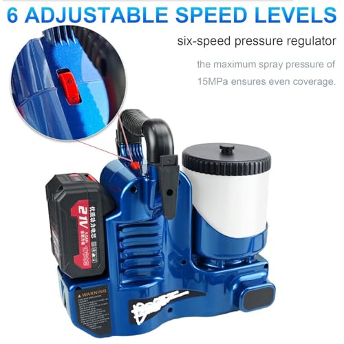 1.2L Portable Cordless Airless Paint Sprayer, 500W, 6-Speed, High Pressure for Latex & Lacquers