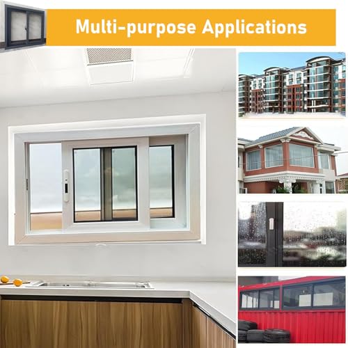 Horizontal Sliding Garage Window with Tempered Glass & Screen, White