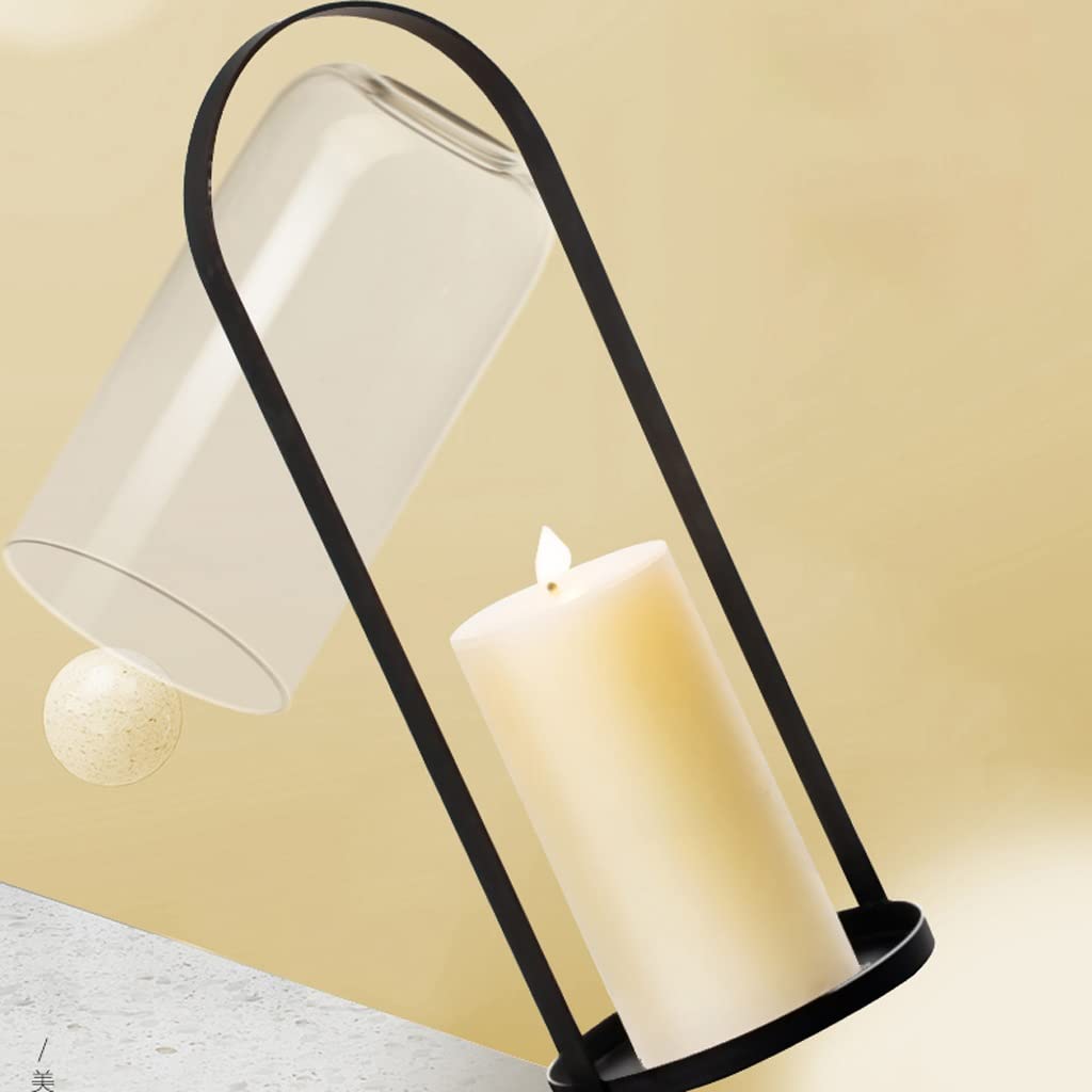 Indoor Glass Candle Holder, Decorative Lamp for Living Room, Kitchen, or Dining