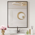 Black Metal Framed Wall Mirror