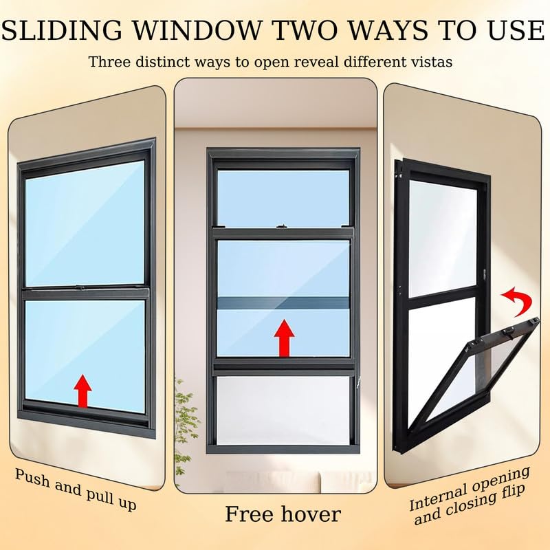 Sliding Aluminum Window with Tempered Glass, White Ventilated Design for Basement & Shed