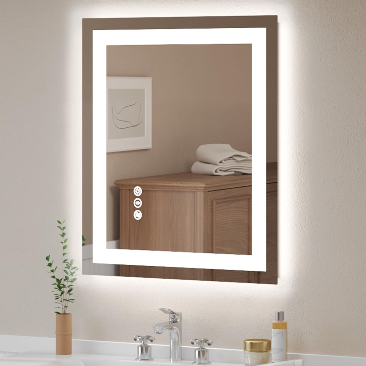 LED Bathroom Vanity Mirror, Anti-Fog & Dimmable, Wall-Mounted Modern Design