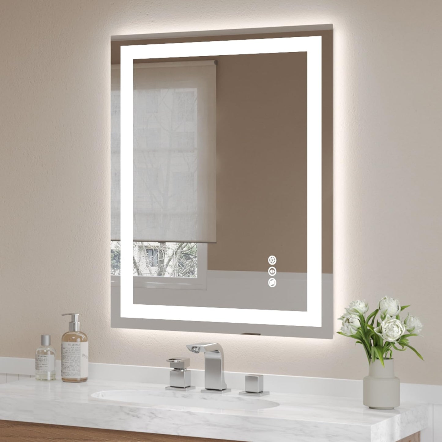 LED Bathroom Vanity Mirror, Anti-Fog & Dimmable, Wall-Mounted Modern Design