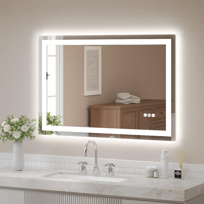 LED Bathroom Vanity Mirror, Anti-Fog & Dimmable, Wall-Mounted Modern Design