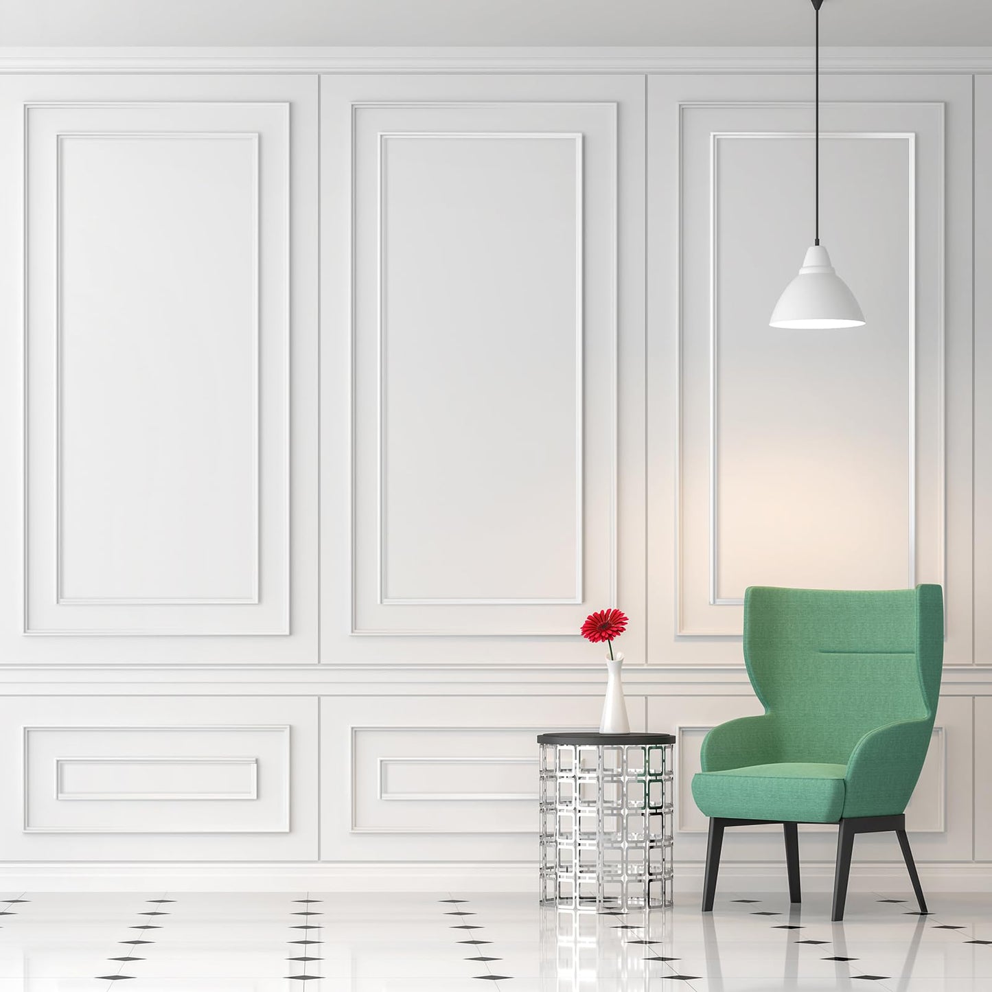 Peel-and-Stick Wainscoting Wall Molding Kit for Interior Accent Walls