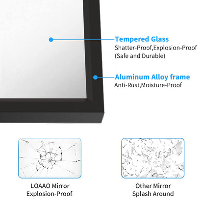 Black Metal Framed Wall Mirror