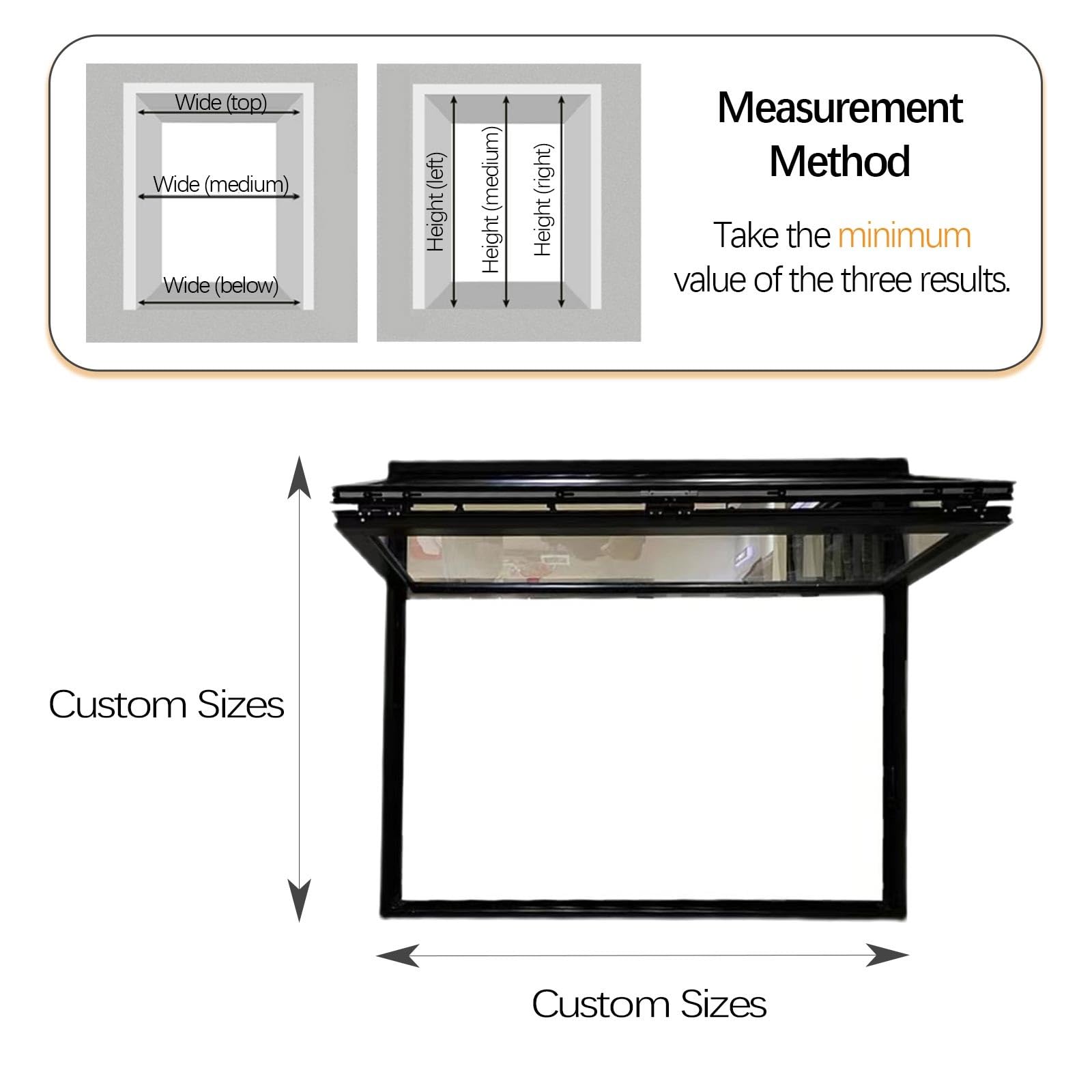 Aluminum Roll-Up Serving Window, Foldable Double-Hung Design for Cafes, Trucks & Homes