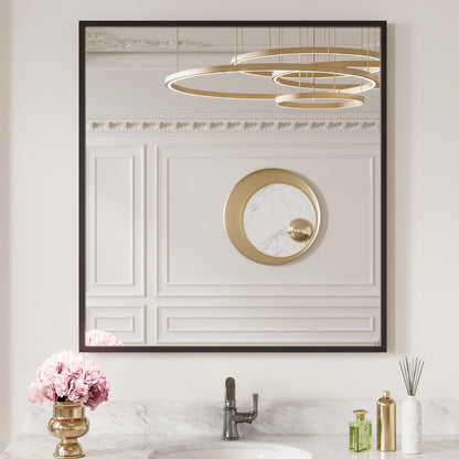 Black Metal Framed Wall Mirror