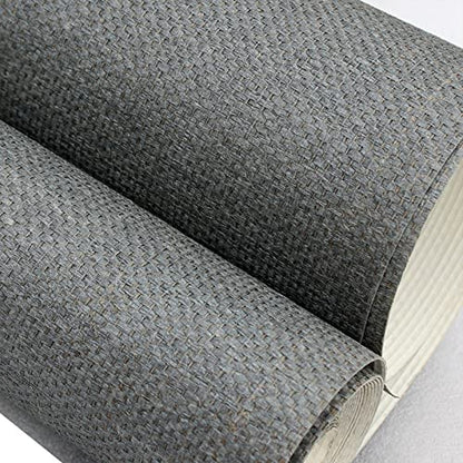Natural Grasscloth Wallpaper Roll, Textured Eco-Friendly Wall Covering for Bedroom & Living Room
