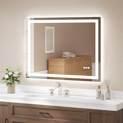 LED Bathroom Vanity Mirror, Anti-Fog & Dimmable, Wall-Mounted Modern Design