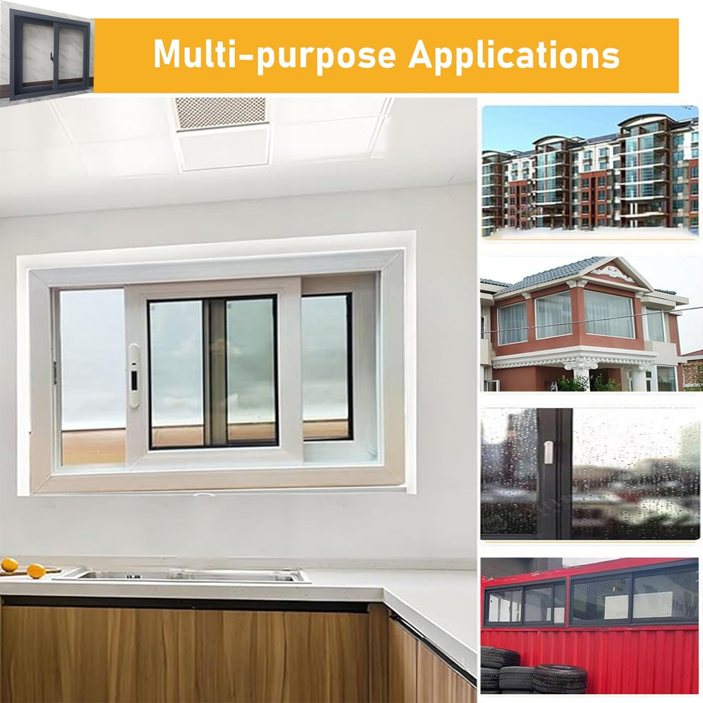 White Horizontal Sliding Window 45×25" with Tempered Glass, Durable & Stylish for Sheds or Bathrooms
