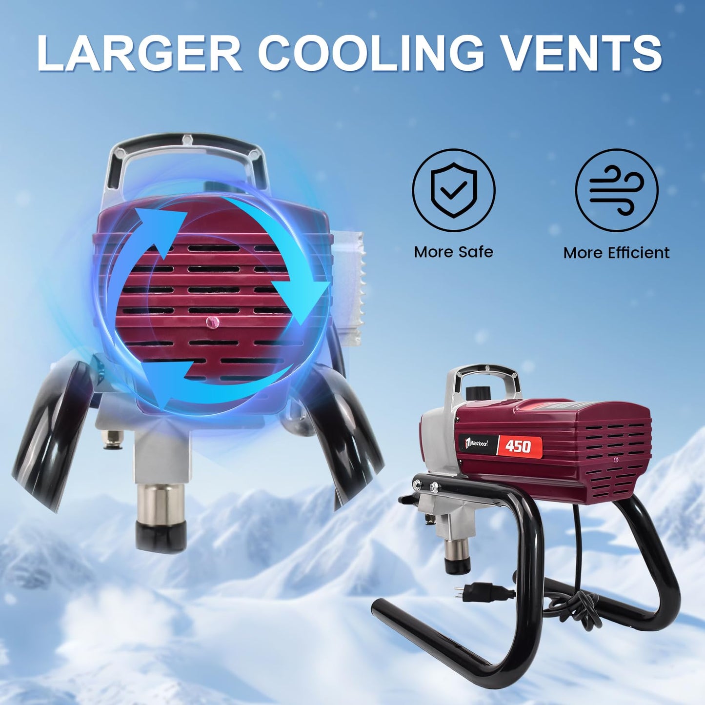 1700W Airless Paint Sprayer, 3300 PSI Electric Sprayer with 33ft Hose & Extension Rod