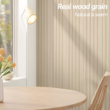 WPC Slat Wall Panels 8-Pack, 108" × 6" 3D Wall Accents for Living Room & Bedroom