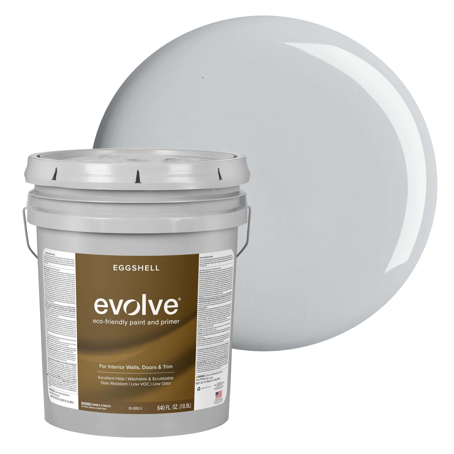 Evolve Paint & Primer, Low Sheen, One-Coat Coverage for Interior & Exterior