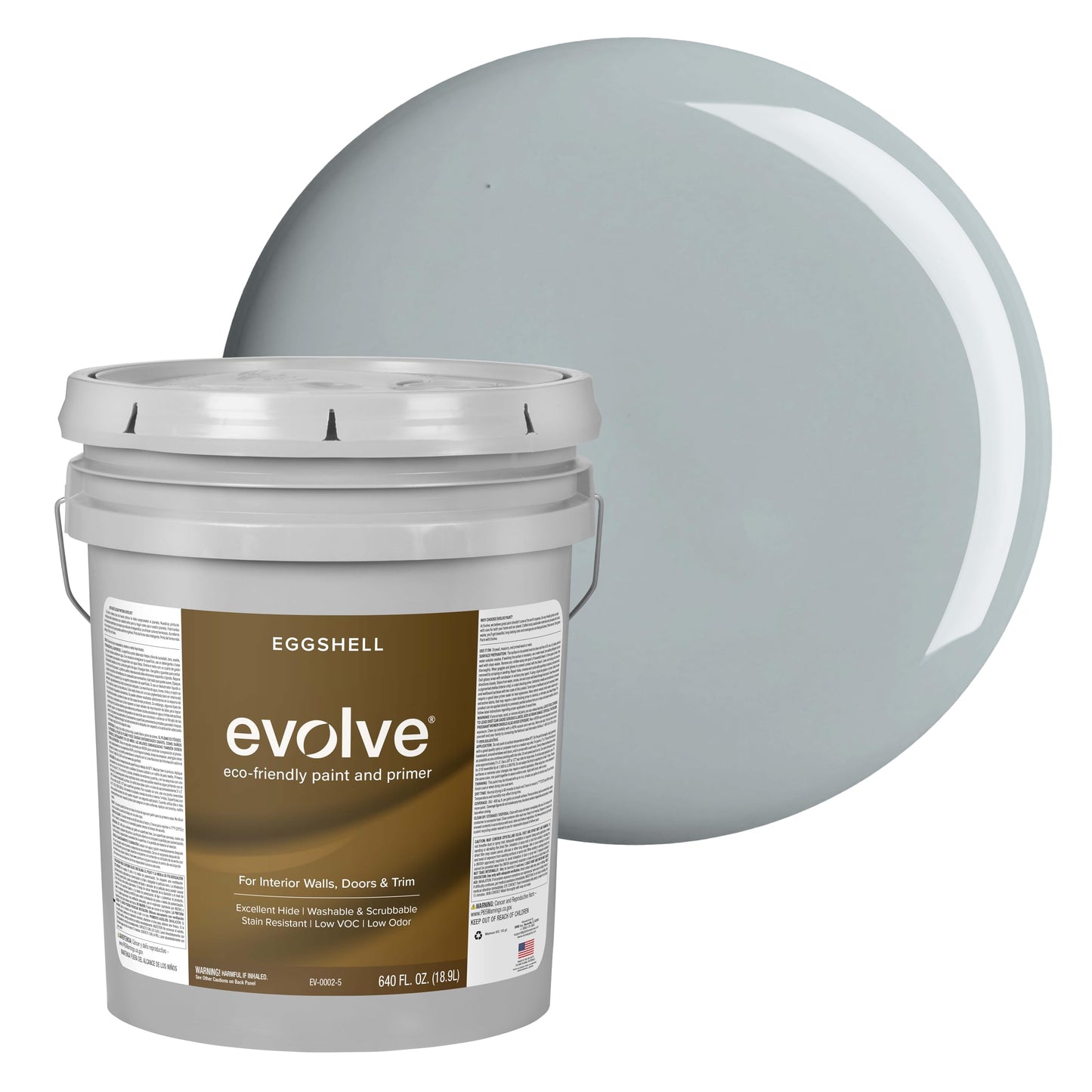 Evolve Paint & Primer, Low Sheen, One-Coat Coverage for Interior & Exterior