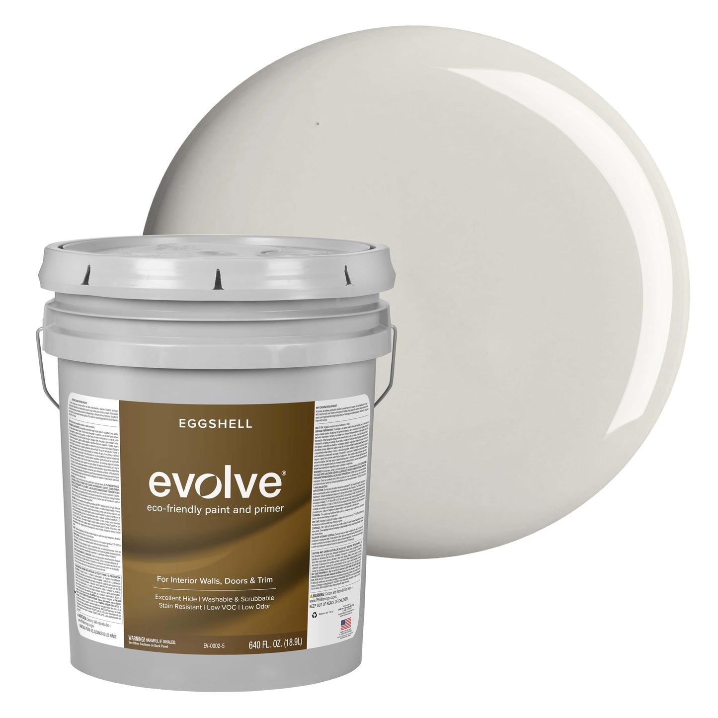Evolve Paint & Primer, Low Sheen, One-Coat Coverage for Interior & Exterior