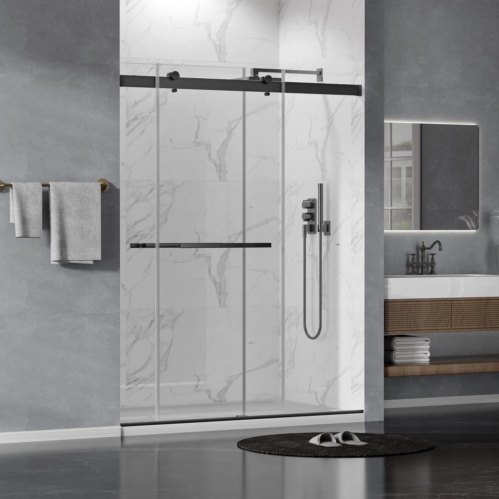 Glass Shower Door, Frameless or Sliding Option