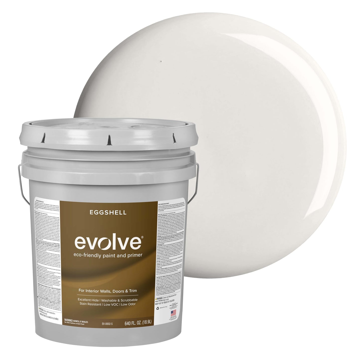 Evolve Paint & Primer, Low Sheen, One-Coat Coverage for Interior & Exterior