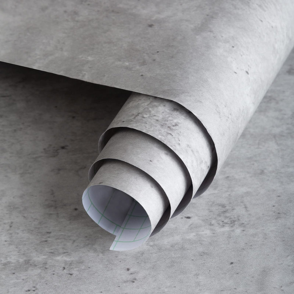 3D Light Grey Concrete Peel-and-Stick Wallpaper, Faux Cement Wall Covering