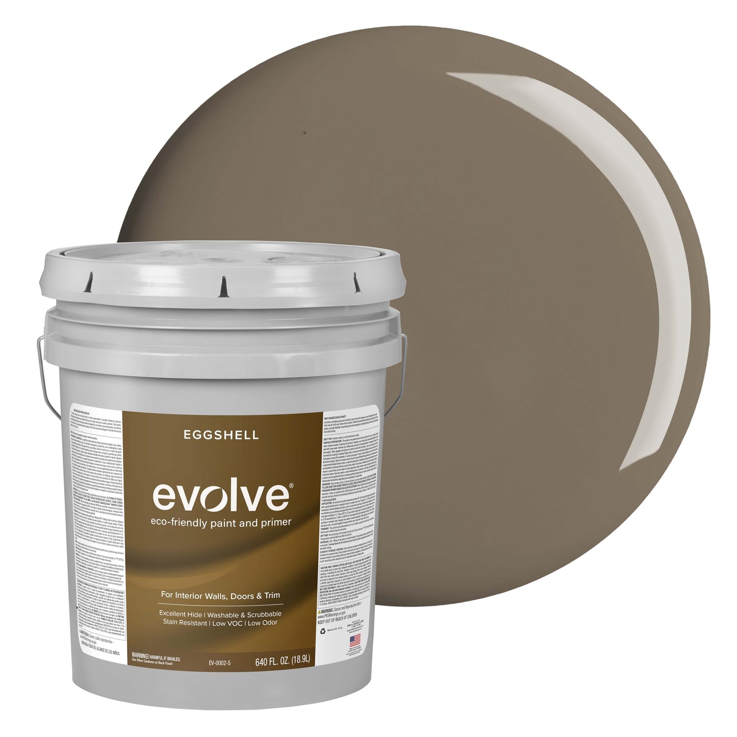 Evolve Paint & Primer, Low Sheen, One-Coat Coverage for Interior & Exterior