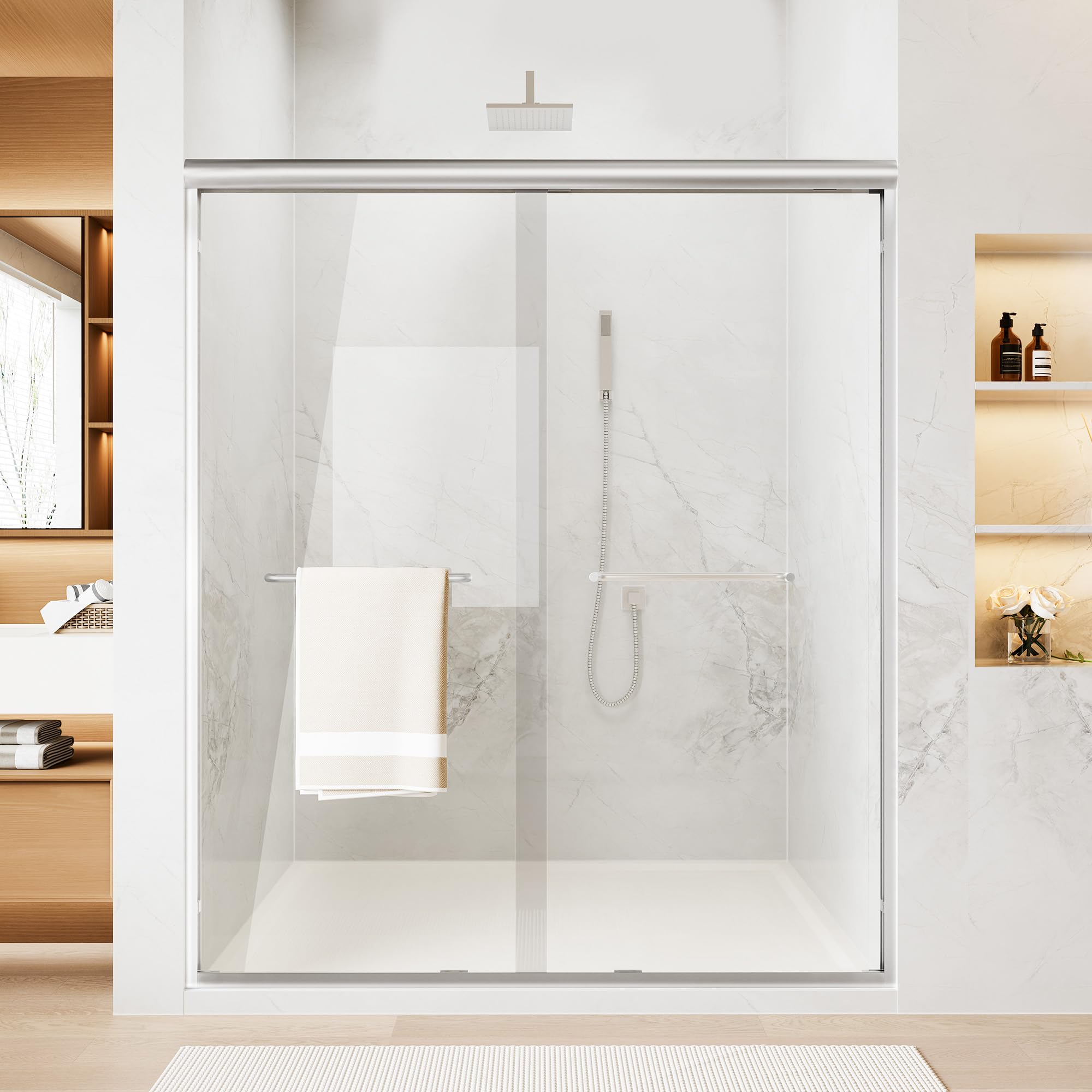 Glass Shower Door, Frameless or Sliding Option