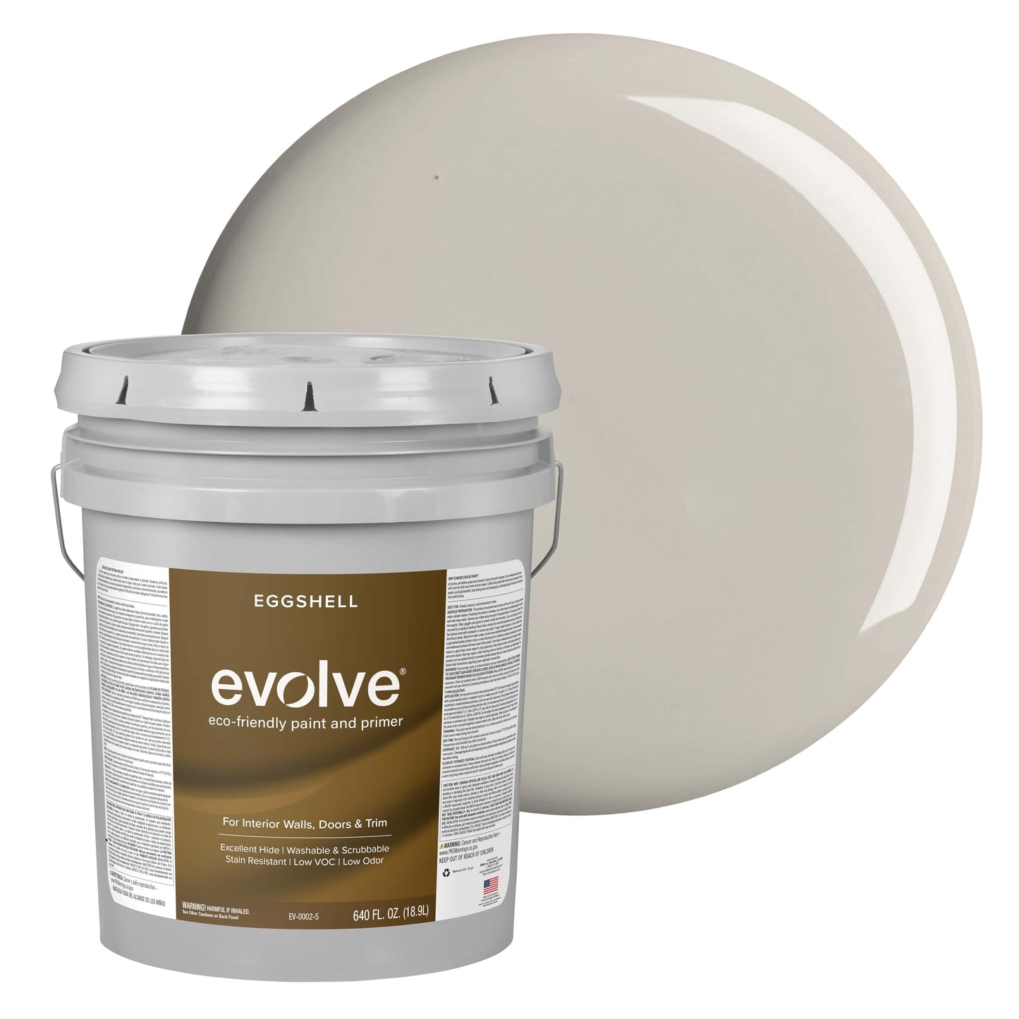 Evolve Paint & Primer, Low Sheen, One-Coat Coverage for Interior & Exterior