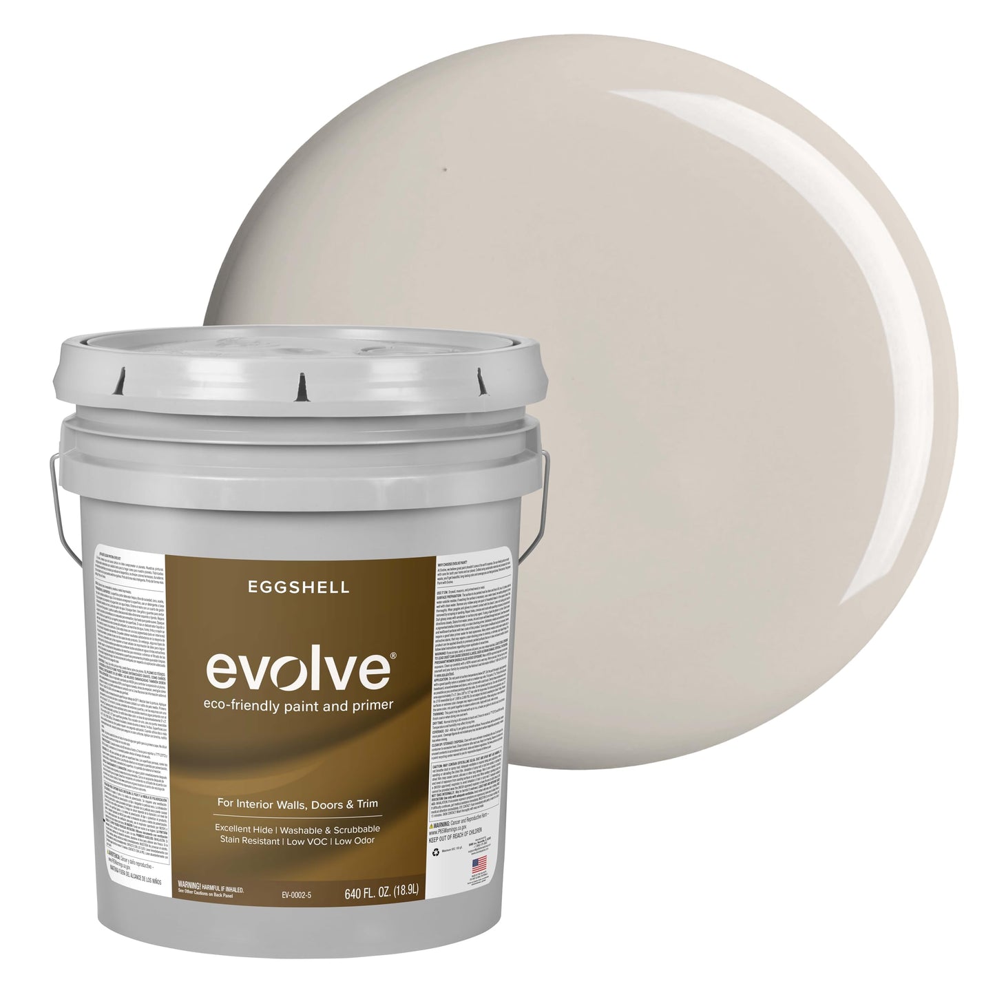 Evolve Paint & Primer, Low Sheen, One-Coat Coverage for Interior & Exterior