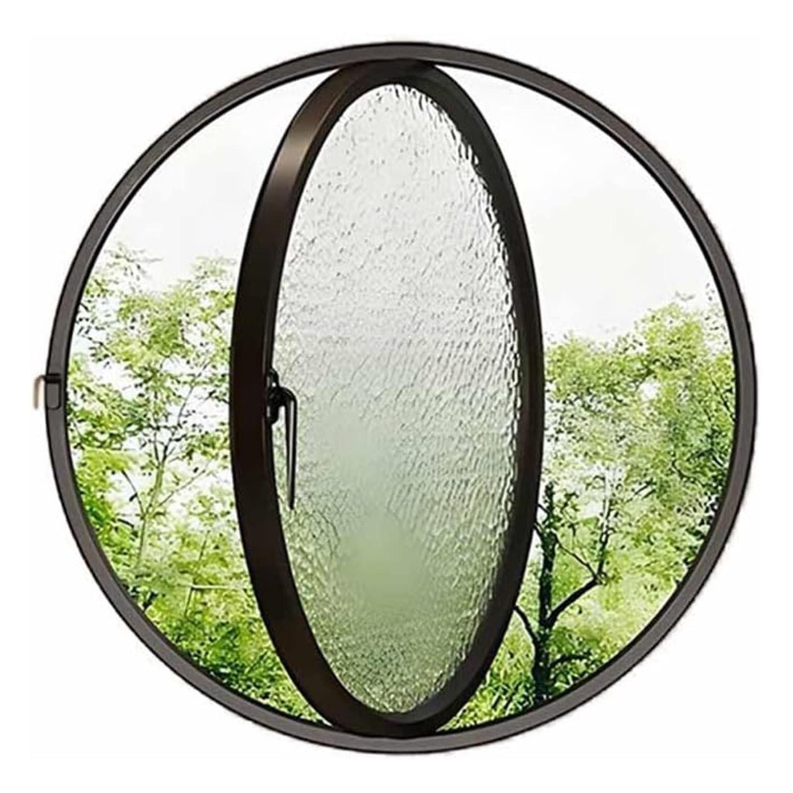 Circular Rotating Tempered Glass Window with Aluminum Frame for Attic Ventilation & Home Decor
