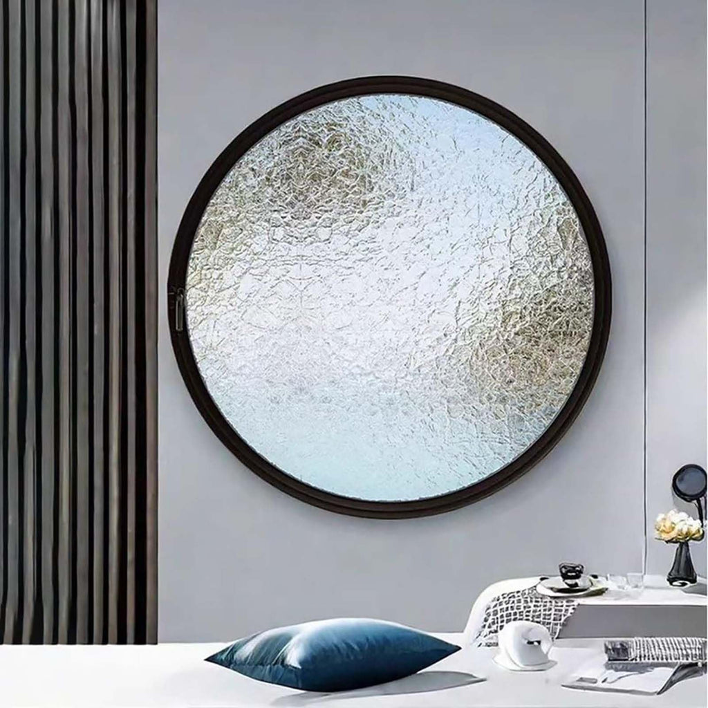 Circular Rotating Tempered Glass Window with Aluminum Frame for Attic Ventilation & Home Decor
