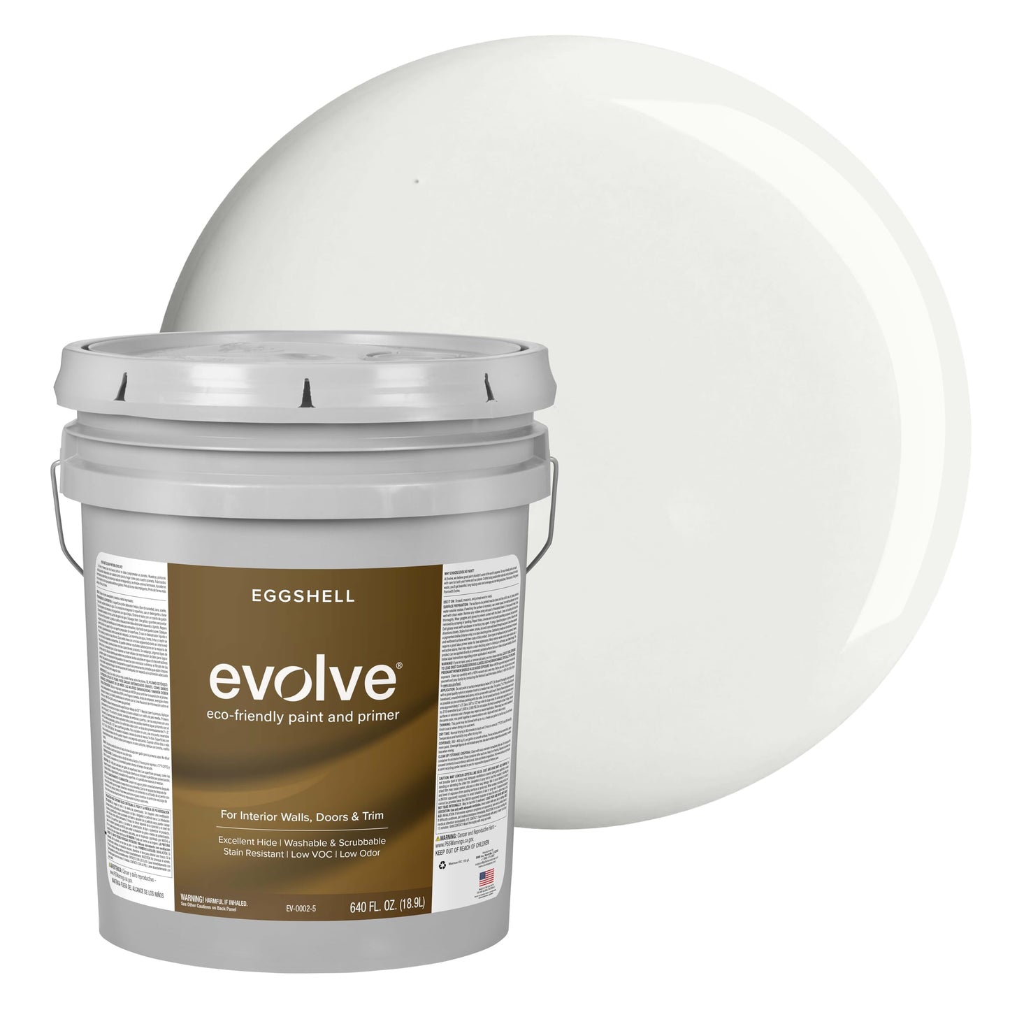 Evolve Paint & Primer, Low Sheen, One-Coat Coverage for Interior & Exterior