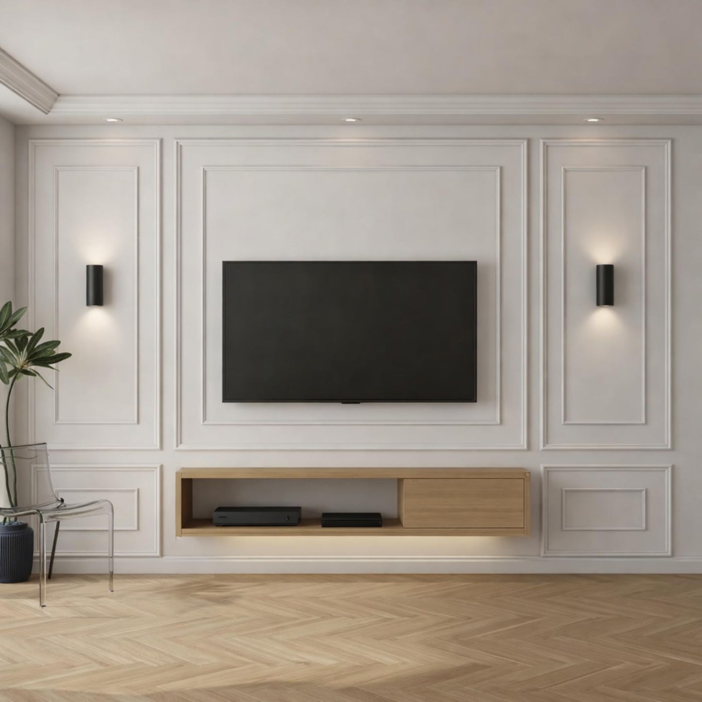 Peel-and-Stick Wainscoting Wall Molding Kit for Interior Accent Walls