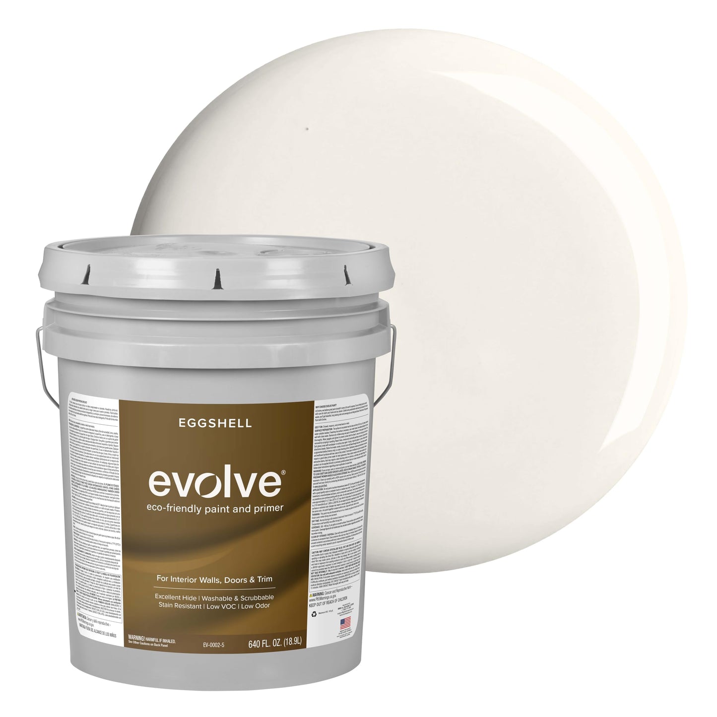 Evolve Paint & Primer, Low Sheen, One-Coat Coverage for Interior & Exterior