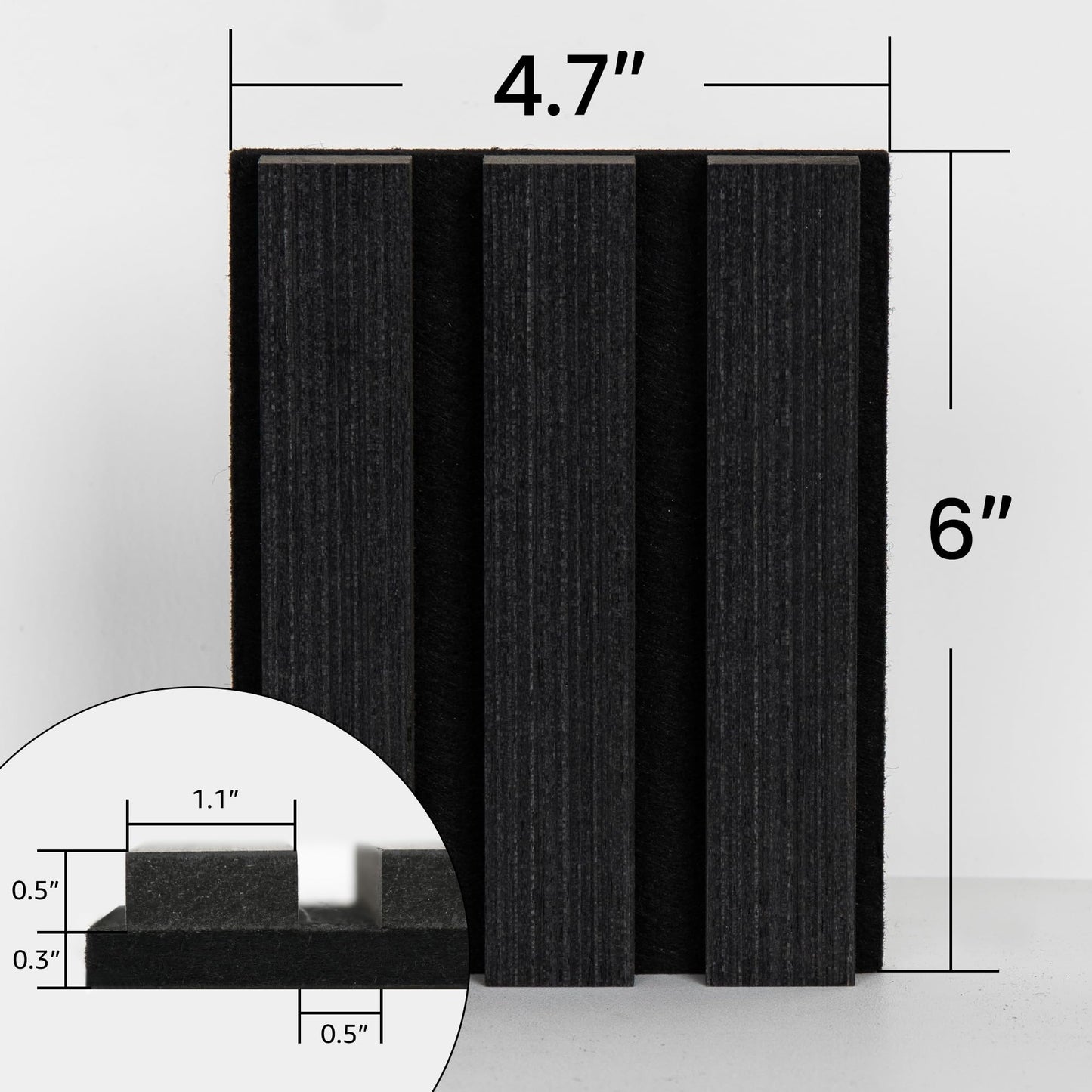 Soundproof Wood Slat Wall Panels, 106" × 20.5"